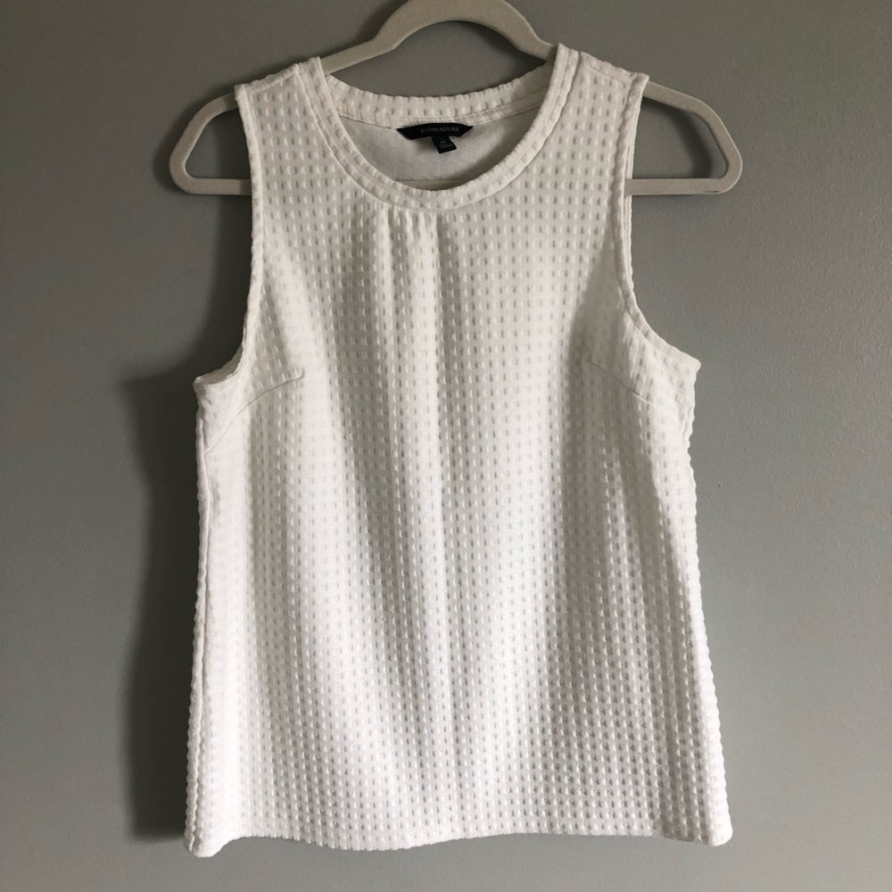 Banana Republic White Textured Tank